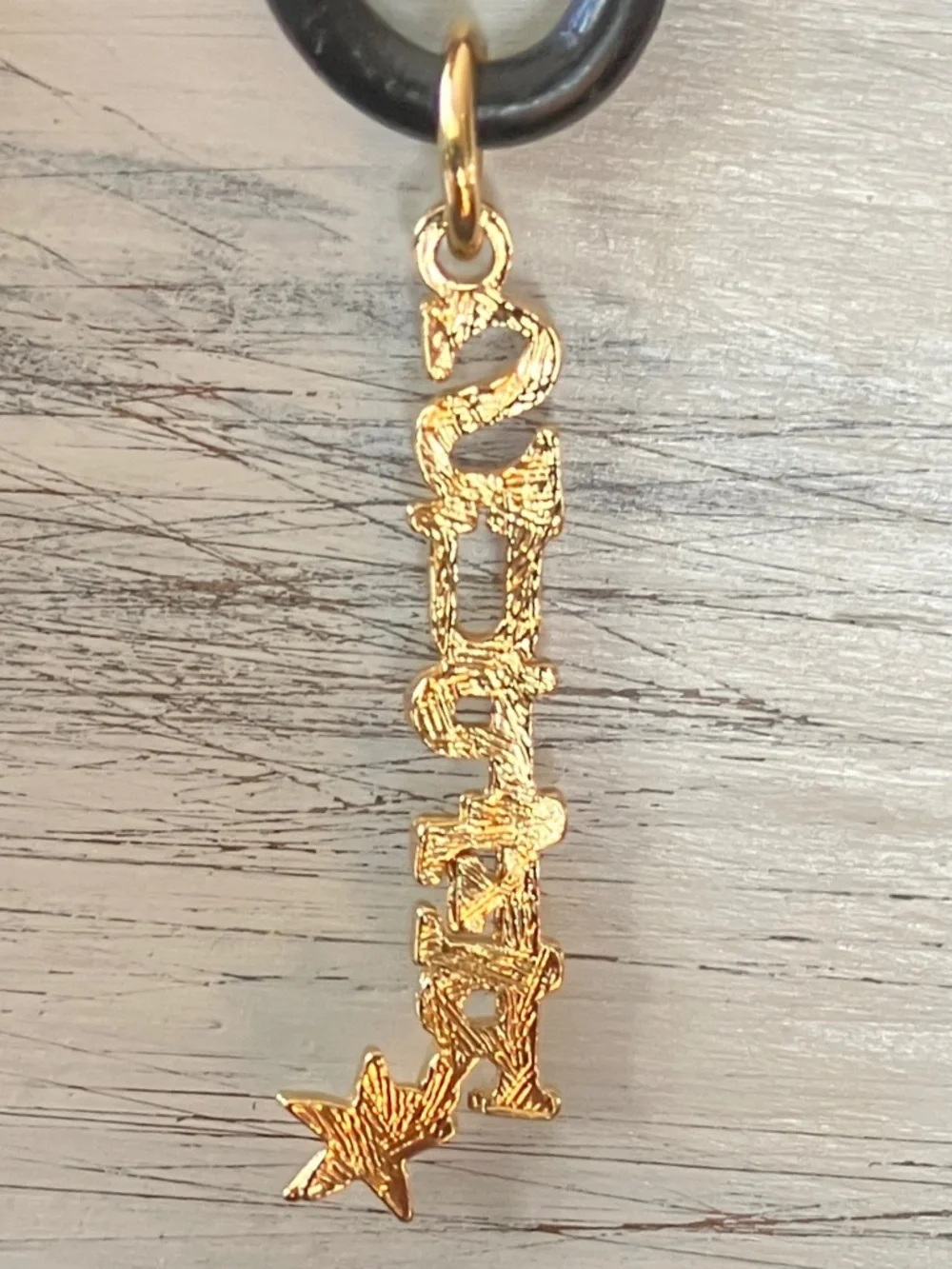 Gold SUPERSTAR Word Pendant